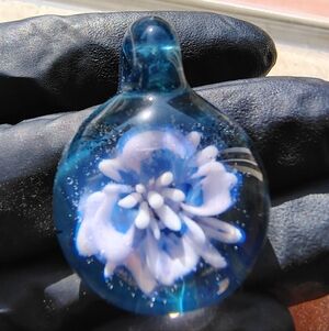 Blue and White Glass Pendant